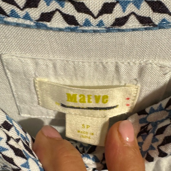 Anthropologie The Irene Linen Shirt Dress Button Front Belted Floral Blue - Picture 10 of 10